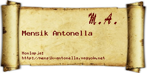 Mensik Antonella névjegykártya